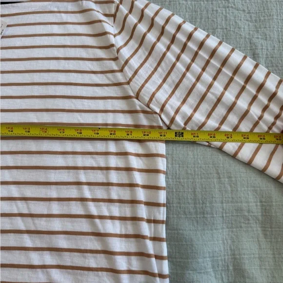 J. Crew White and Tan Striped Blouse - Picture 5 of 6
